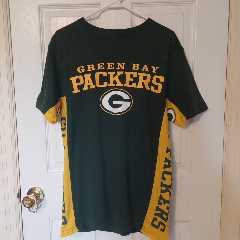 Hands High Green Yellow Green Bay Packers Football Short Sleeve Tshirt Sz Medium